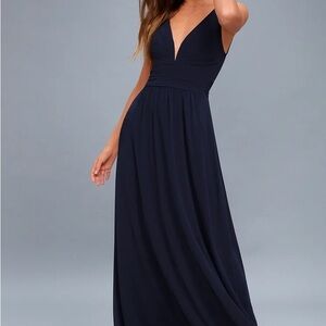 Elegant Navy Blue Maxi Dress
